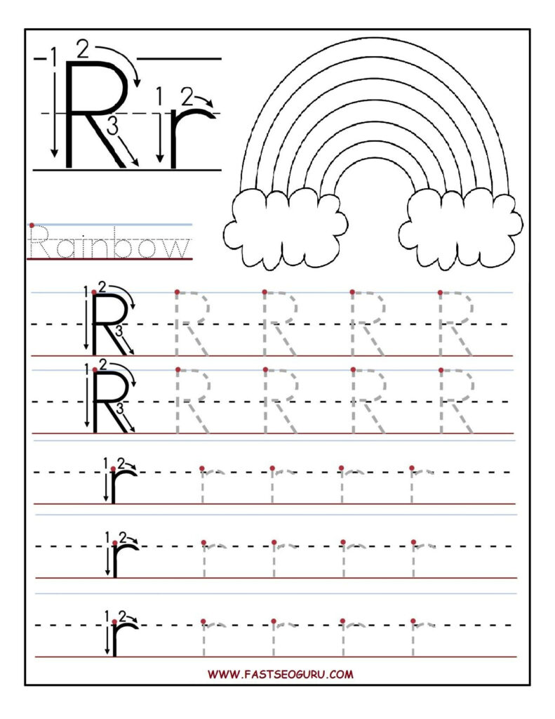 Printable Letter R Tracing Worksheets For Preschool | 파닉스 With Regard To Letter R Tracing Pages