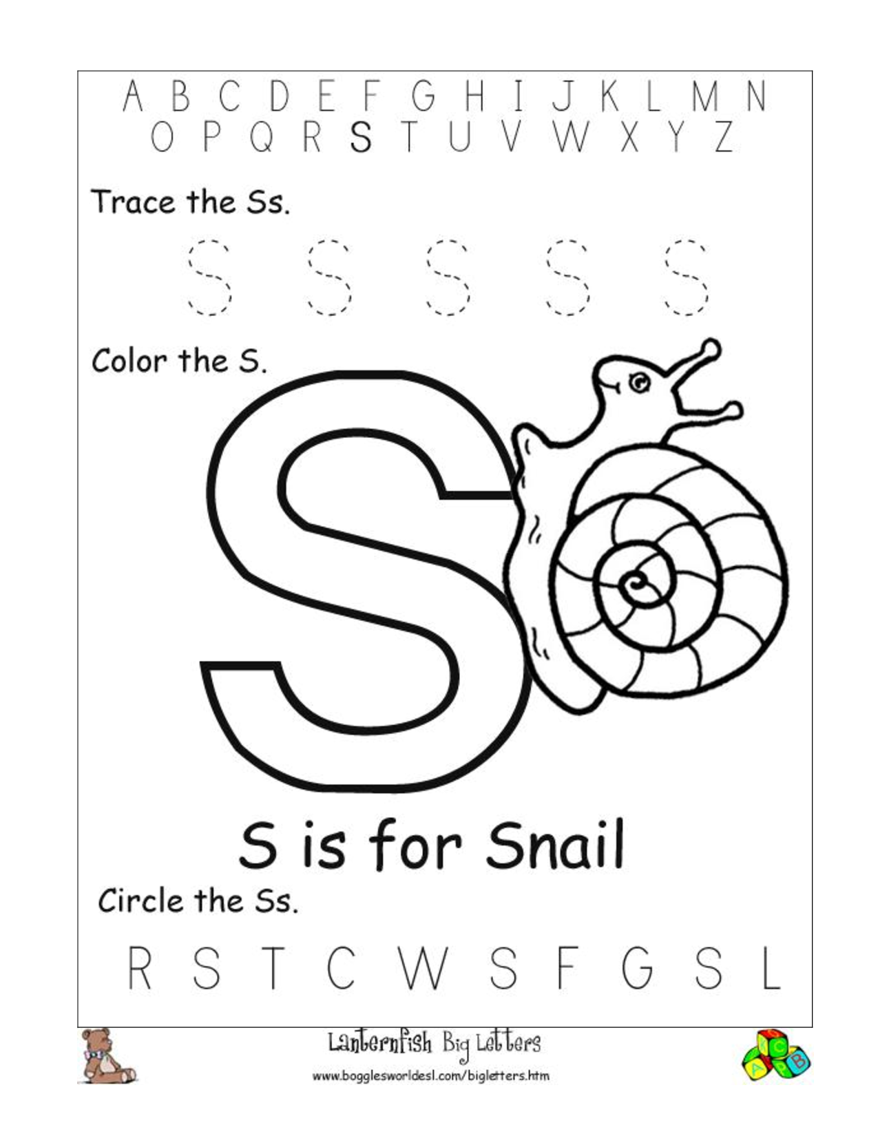 Printable Letter S Worksheets | Letter S Worksheets, Kids for Letter S Worksheets Free Printables