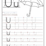 Printable Letter U Tracing Worksheets For Preschool In Letter U Tracing Worksheets Preschool