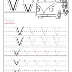 Printable Letter V Tracing Worksheets For Preschool With Regard To Letter Tracing V