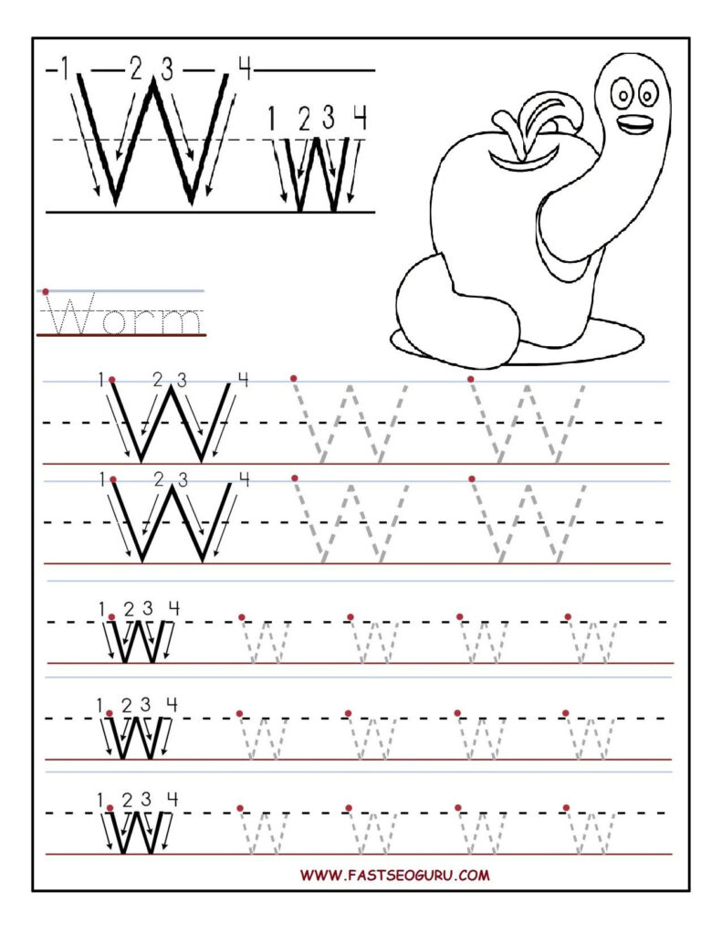 Printable Letter W Tracing Worksheets For Preschool Printable Letter W Tracing Worksheets For Preschool