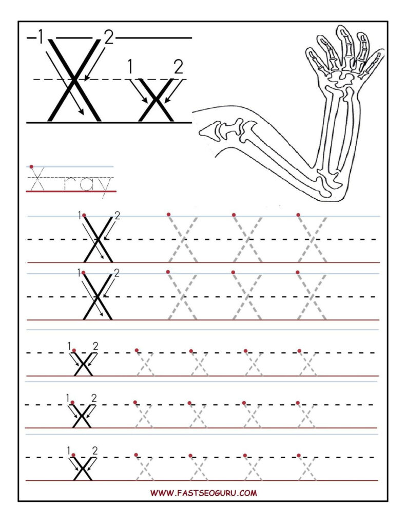 Printable Letter X Tracing Worksheets For Preschool In Letter Tracing X