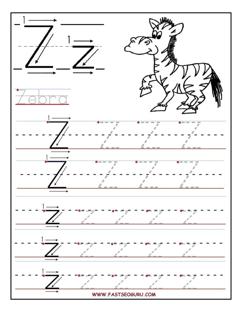 Printable Letter Z Tracing Worksheets For Preschool Printable Letter Z Tracing Worksheets For Preschool