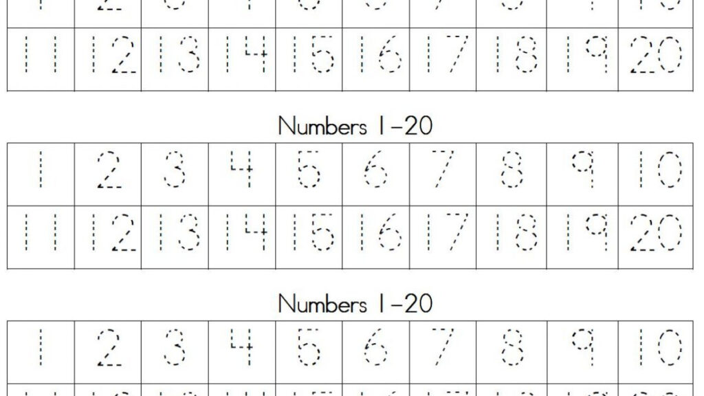 Printable Number Tracing Worksheets