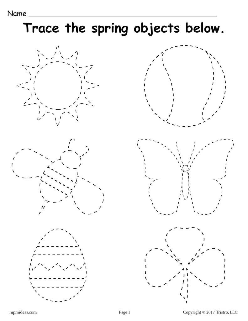 Printable Spring Themed Tracing Worksheet! | Tracing