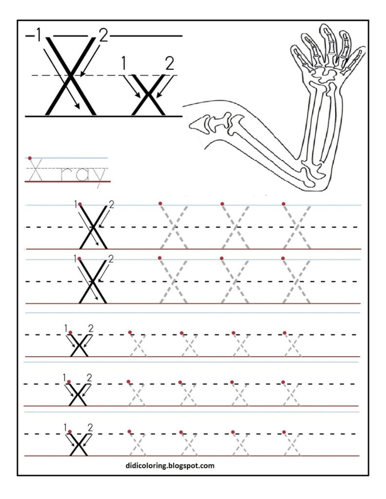 Printable+Letter+X+Tracing+Worksheets+For+Kids (1236 Inside Letter X Tracing Worksheets Preschool