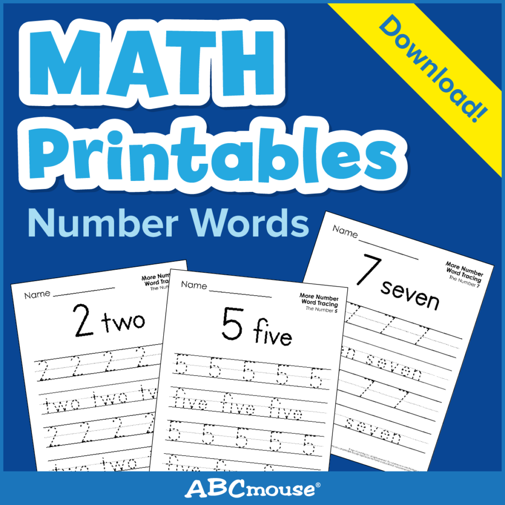 Printables: Number Words - Learn@home Learn@home intended for Abcmouse Name Tracing