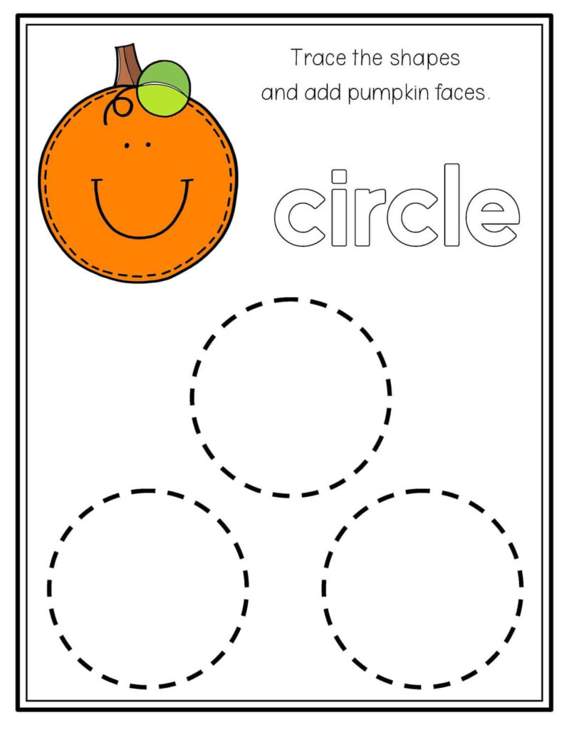 Pumpkin Shape Tracing   Preschool Mom