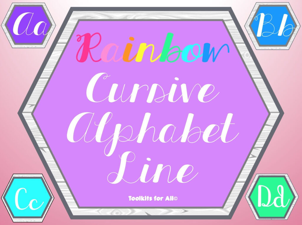 Rainbow Cursive Alphabet Line In 2020 | Alphabet Line