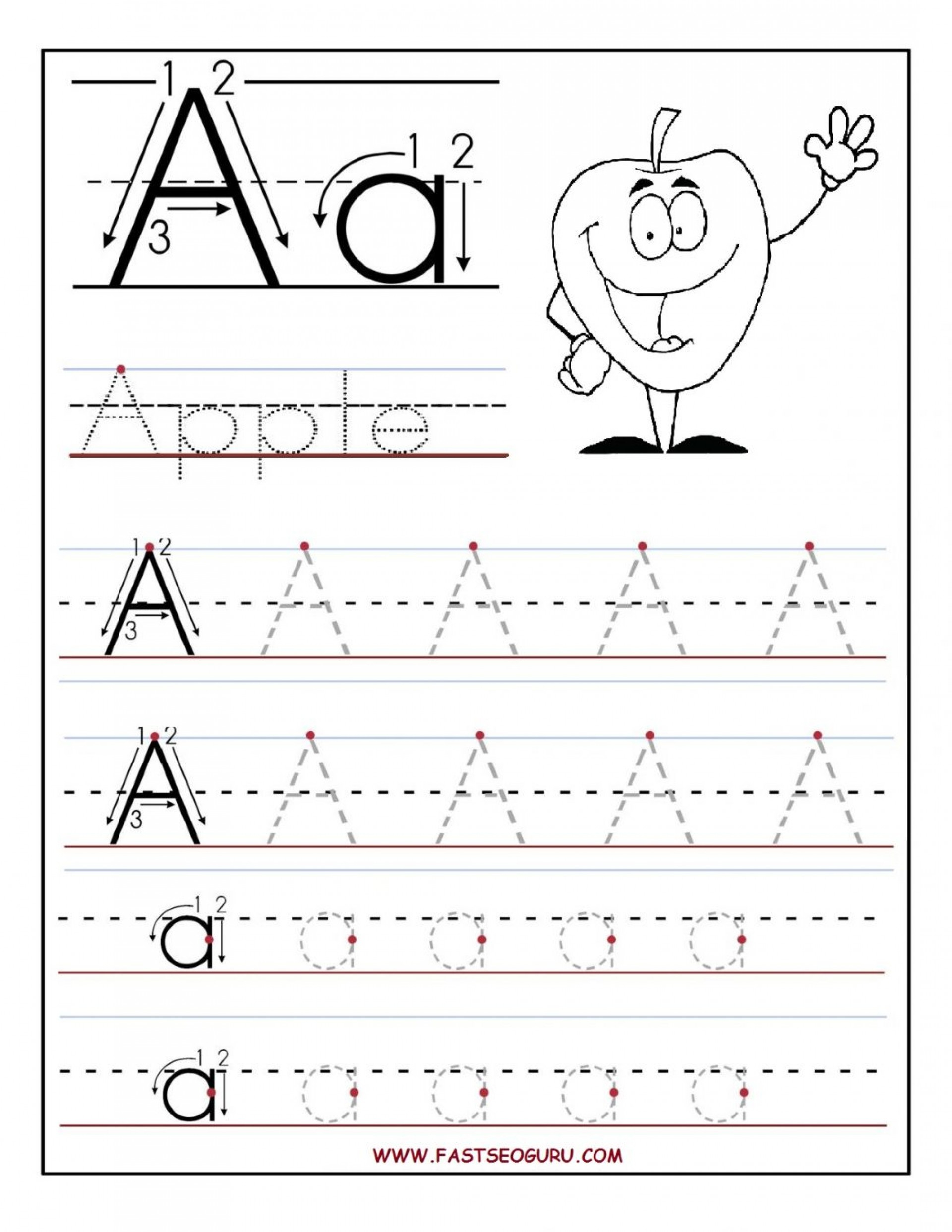 Reading Worksheets Free Printing For Kindergarten Worksheet within Alphabet Tracing Letters Worksheet