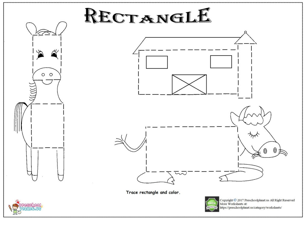 Rectangle Trace Worksheet – Preschoolplanet
