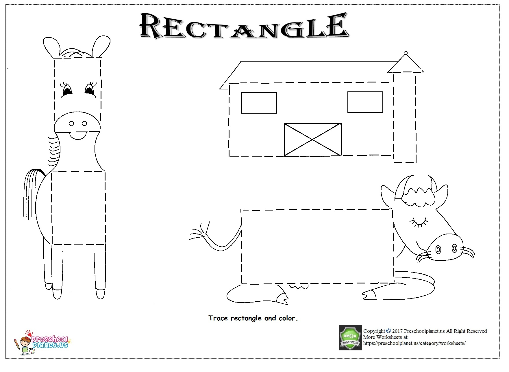 Rectangle Tracing Worksheet AlphabetWorksheetsFree