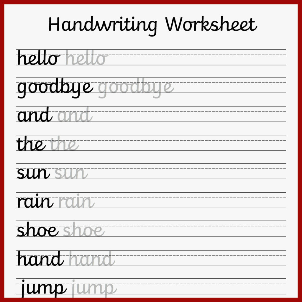 Remarkable Printable Handwriting Practice Sheets