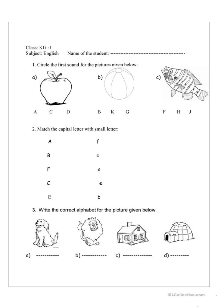 Review Test A J   English Esl Worksheets For Distance Within Alphabet Worksheets For Kg1