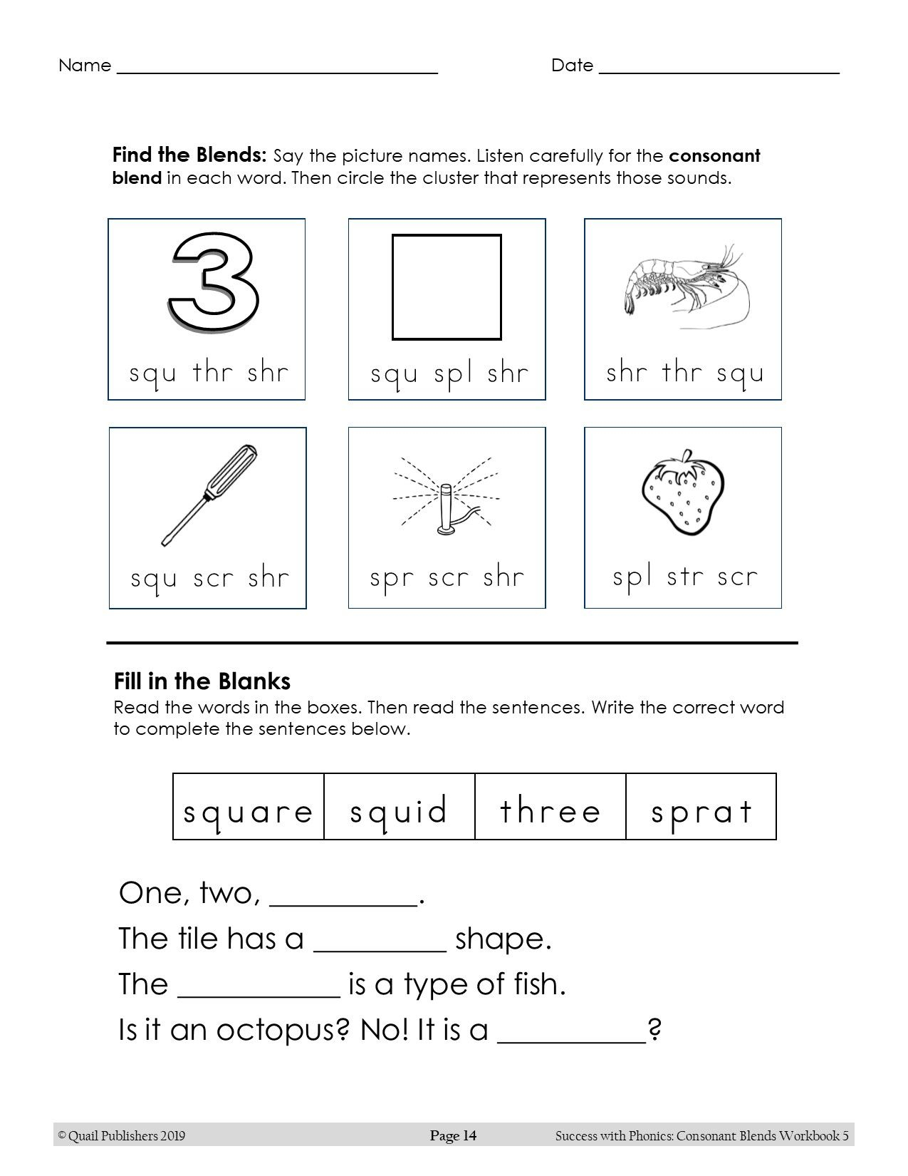 Reviewing 3-Letter Consonant Blends Is Easy With These Great throughout Letter Blends Worksheets