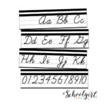 Schoolgirl Style Stylish Cursive Alphabet Line Bb