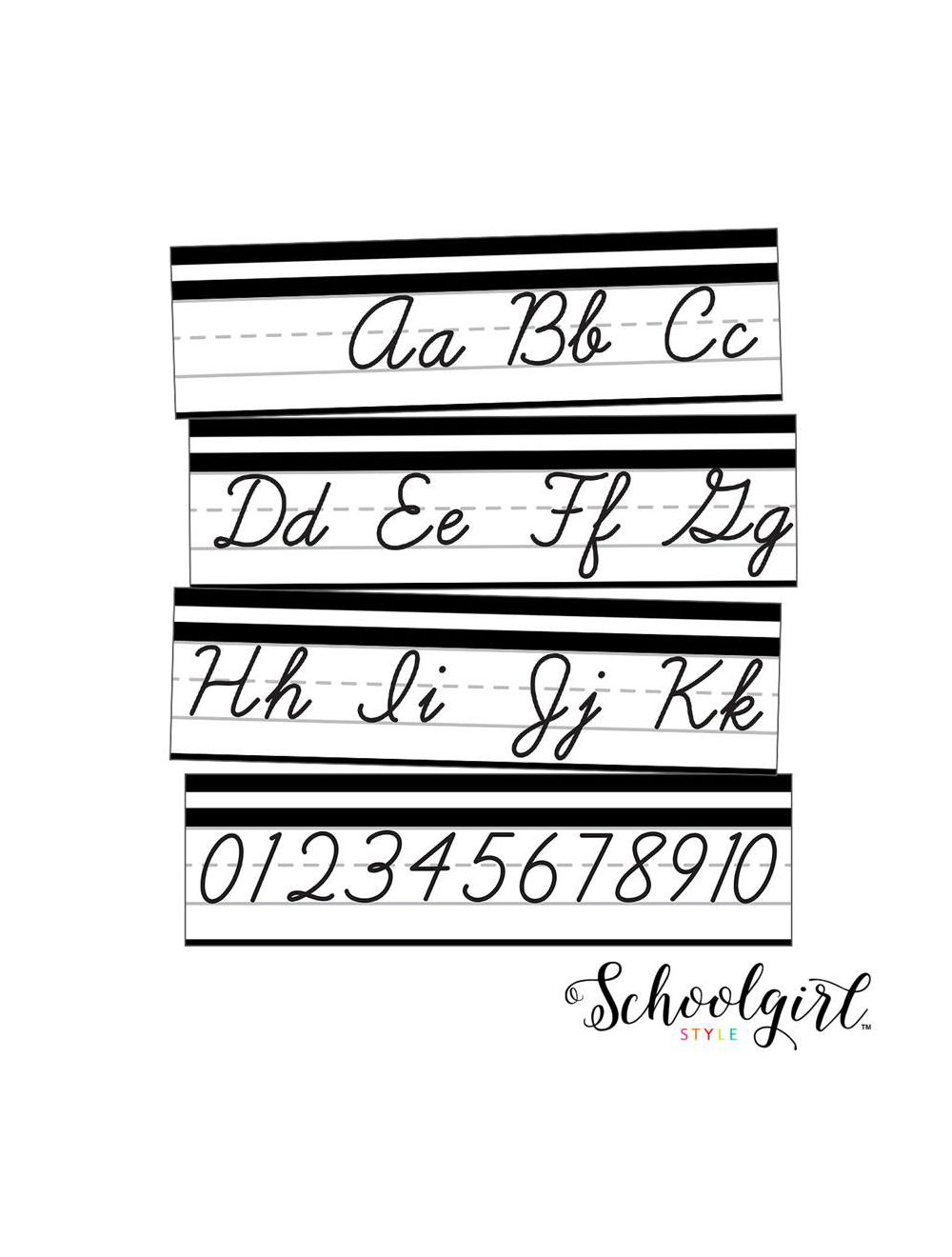 Schoolgirl Style Stylish Cursive Alphabet Line Bb