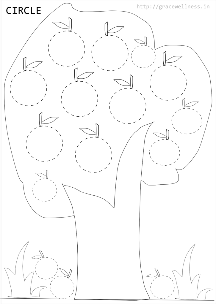 Shape Tracing Worksheet For Preschool Printable | Circle