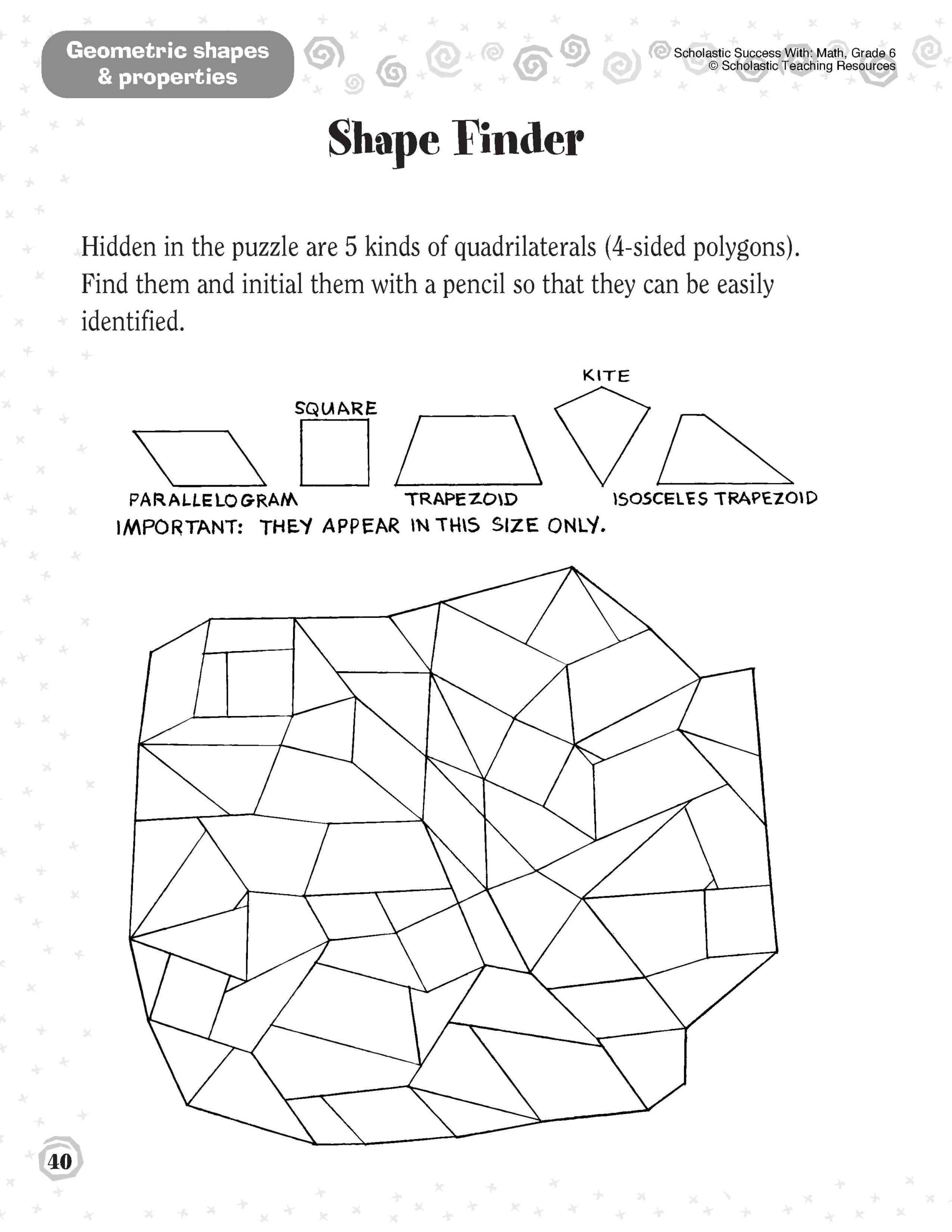 Shapes Worksheets 1St Grade Printable And Activities Math 1