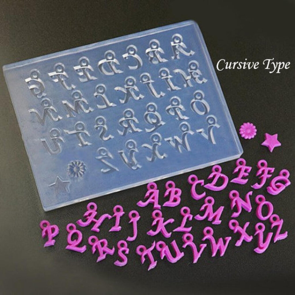 Silicone Mold Alphabet Mold Cursive Type Soft Mold For Silicone Mold Alphabet Mold Cursive Type Soft Mold For
