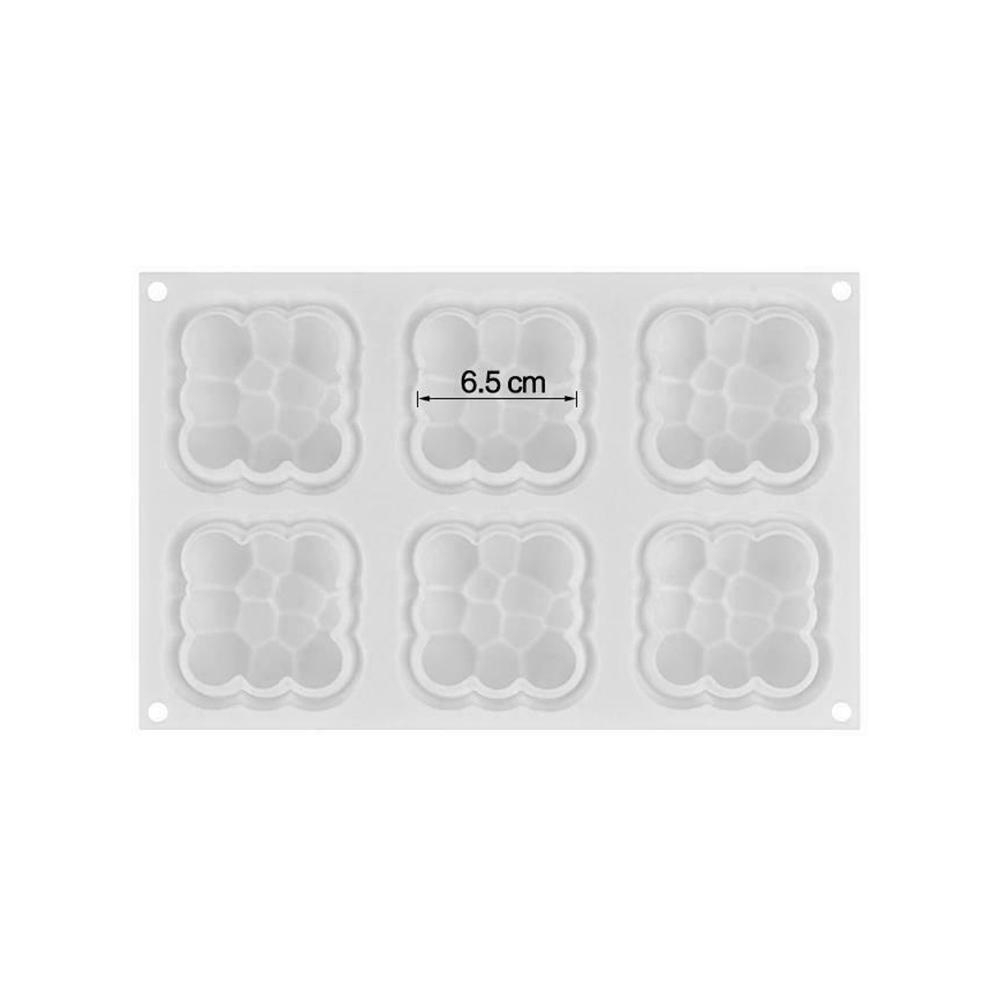 Silikolove 3D Cloud Silicone Molds Cake Mold Mousse Bubble Square Baking  Molds 6 Cavities New