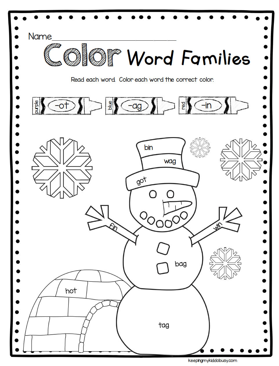 Free Printable Preschool Winter Worksheets