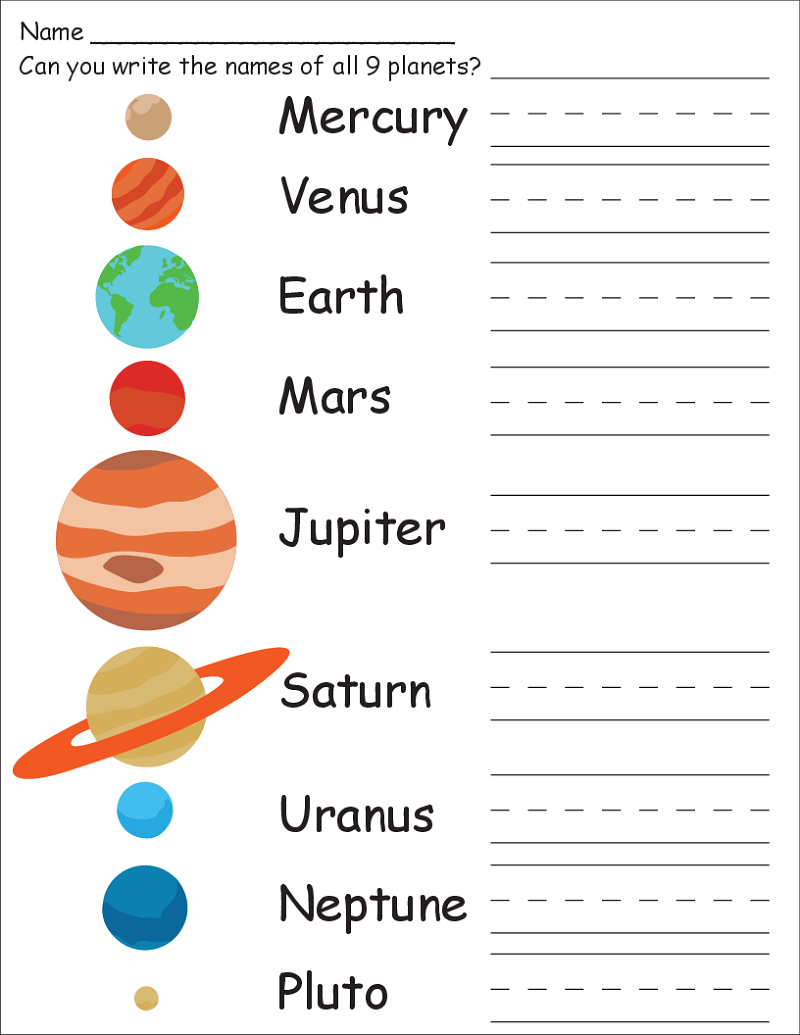 Space Tracing Worksheets #9 Worksheet | Free Preschool