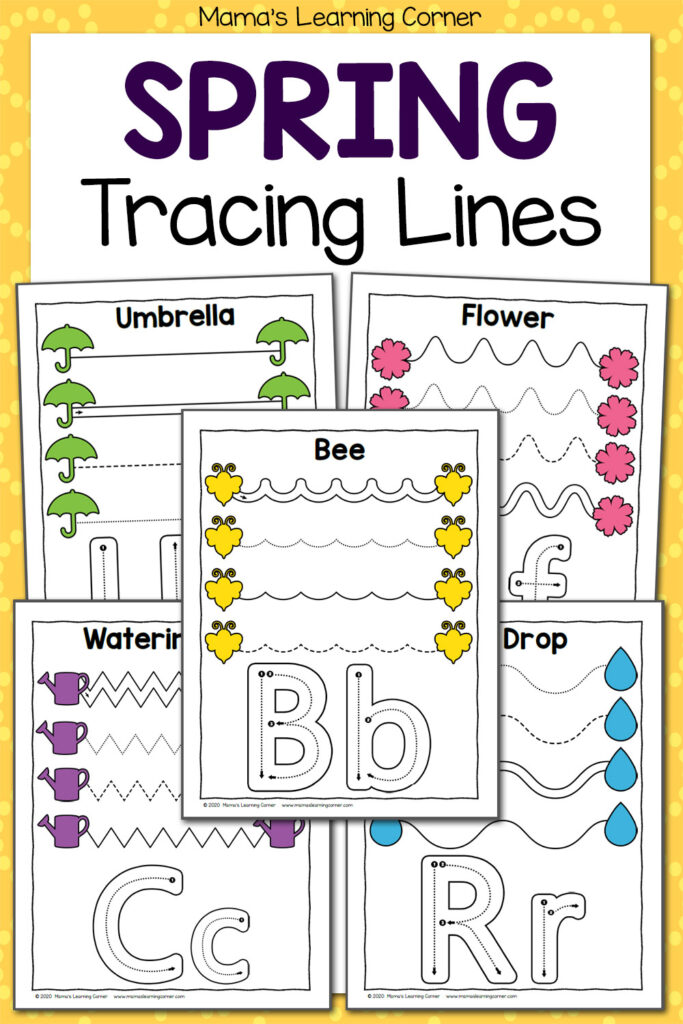 Spring Tracing Worksheets For Preschool   Mamas Learning Corner