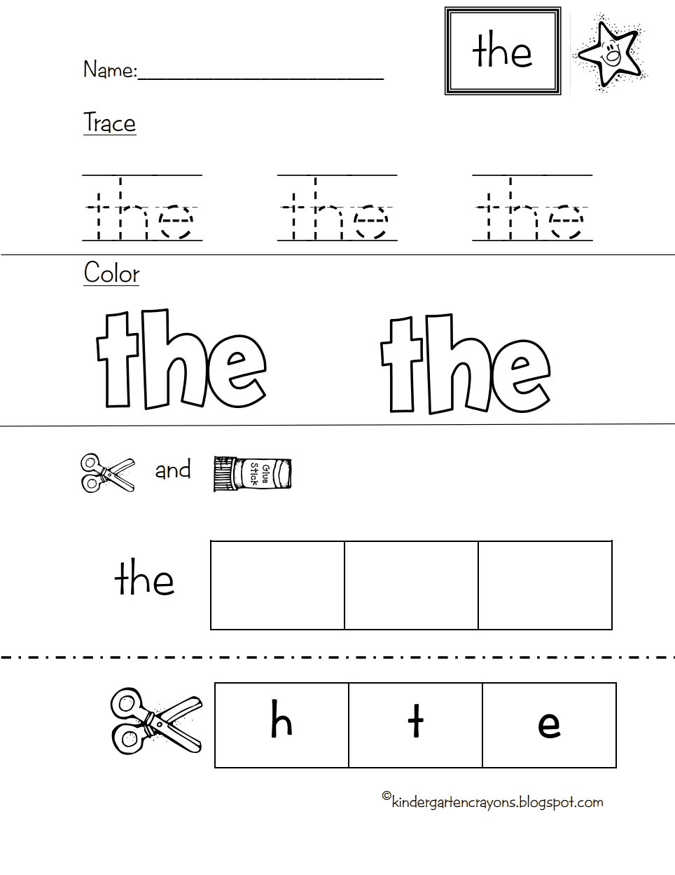 Star Word The.pdf - Google Drive | Sight Words Kindergarten