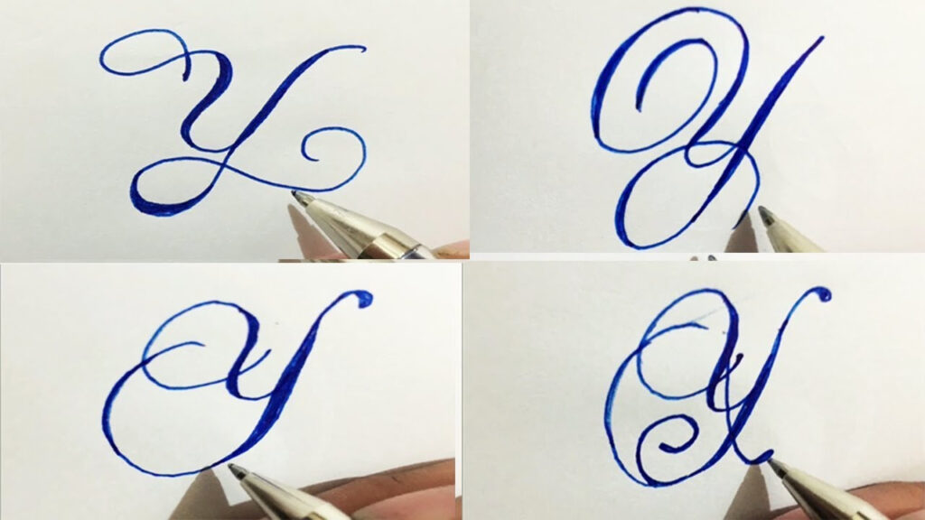 Stylish Cursive Handwriting Calligraph Capital Alphabetatoz In 4 Styles Of  Y | Umar Calligraphy