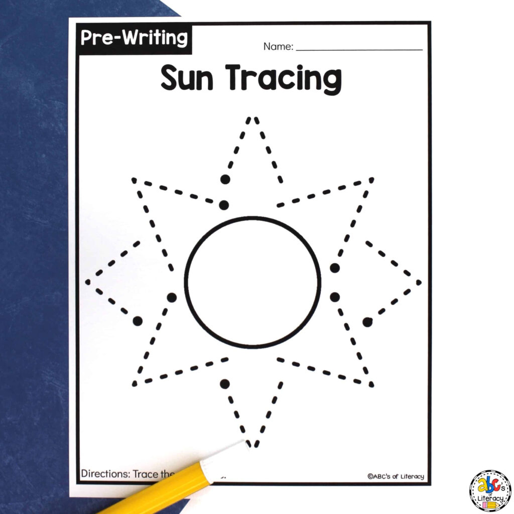 Sun Tracing Worksheets: Pre Writing Activity For Preschoolers