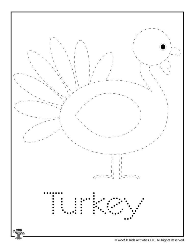 T Is For Turkey Word Tracing | Woo! Jr. Kids Activities