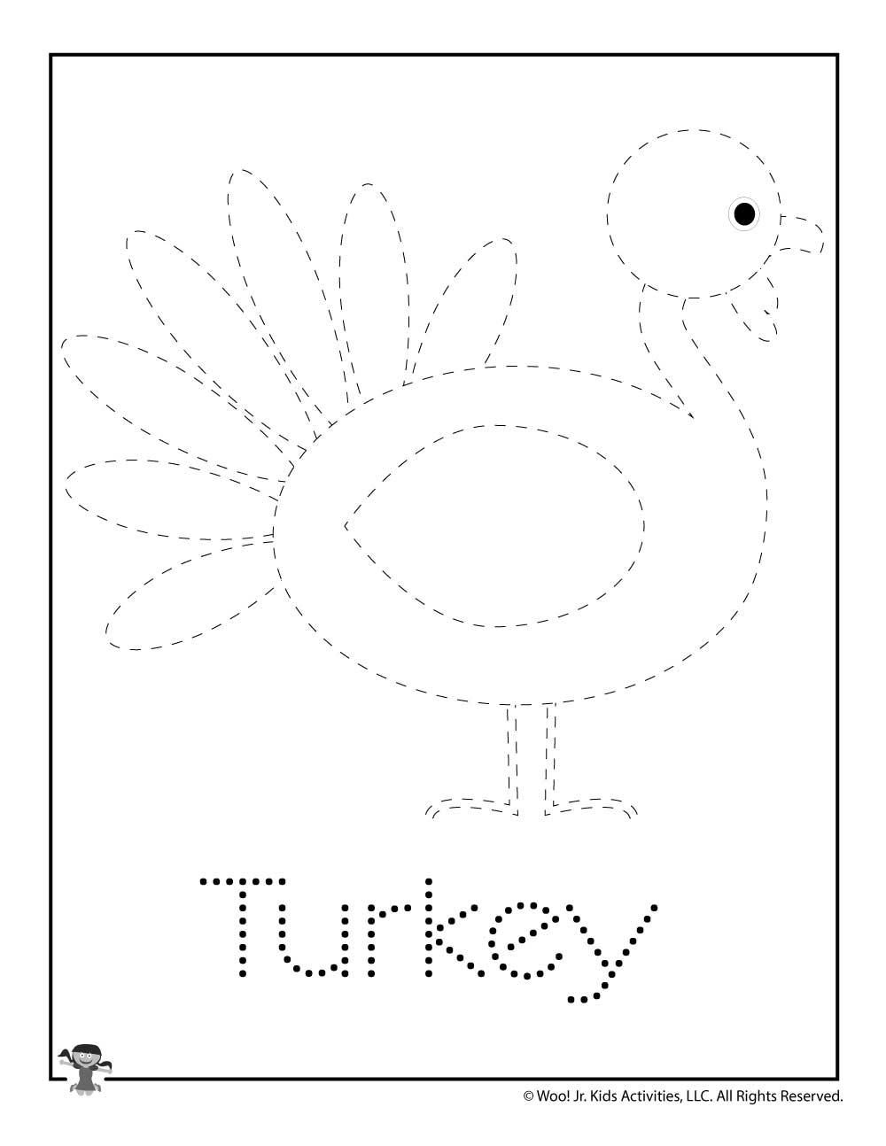 T Is For Turkey Word Tracing | Woo! Jr. Kids Activities