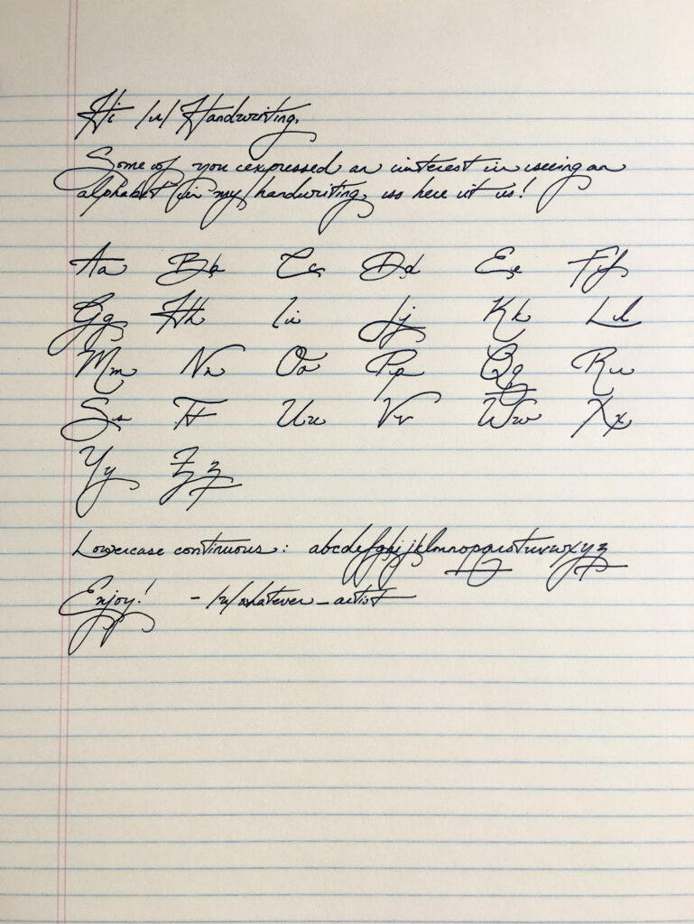 That Alphabet I Promised   Same Script As My Notes : Handwriting