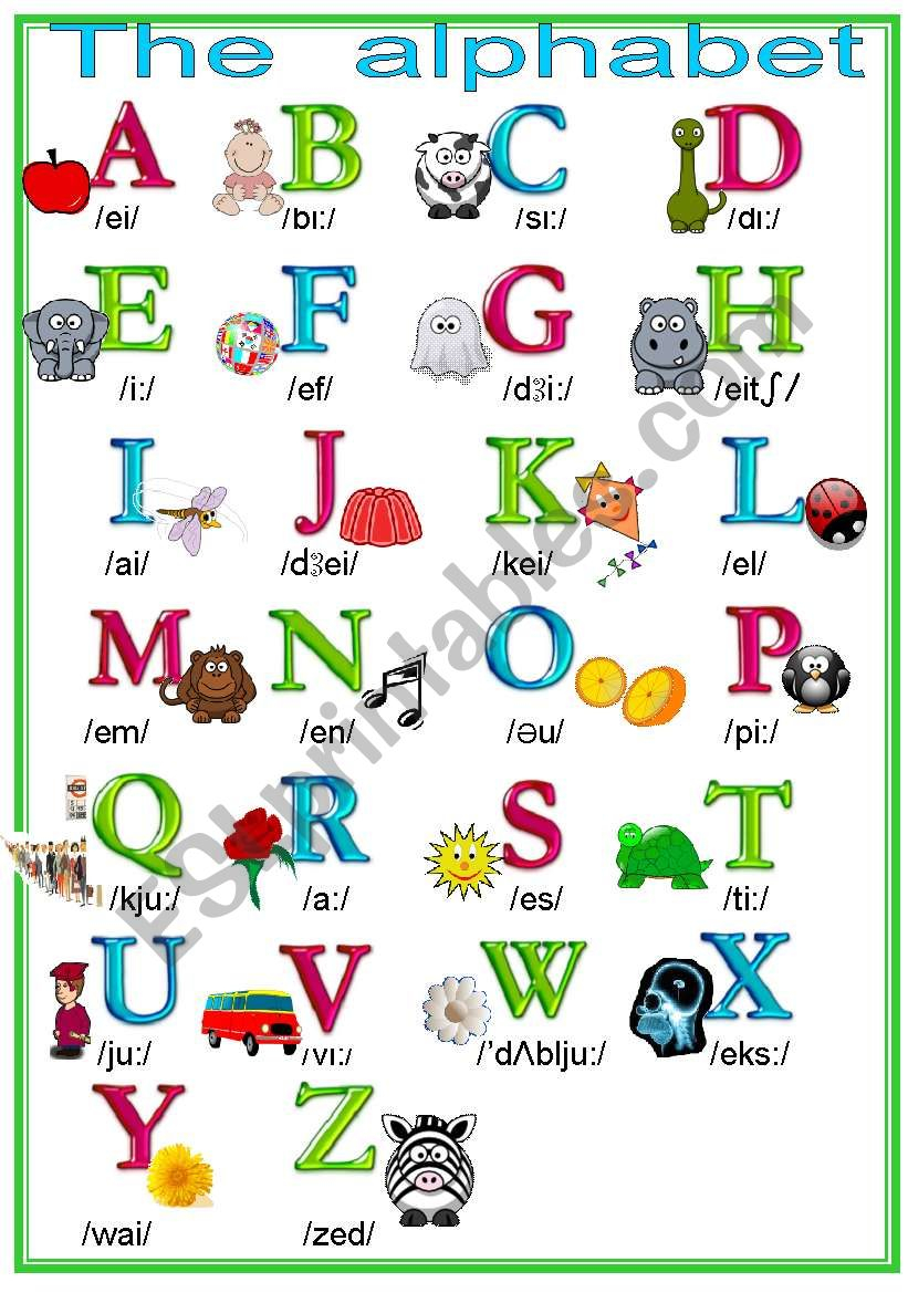 The Alphabet - Esl Worksheetmjotab in Alphabet Efl Worksheets