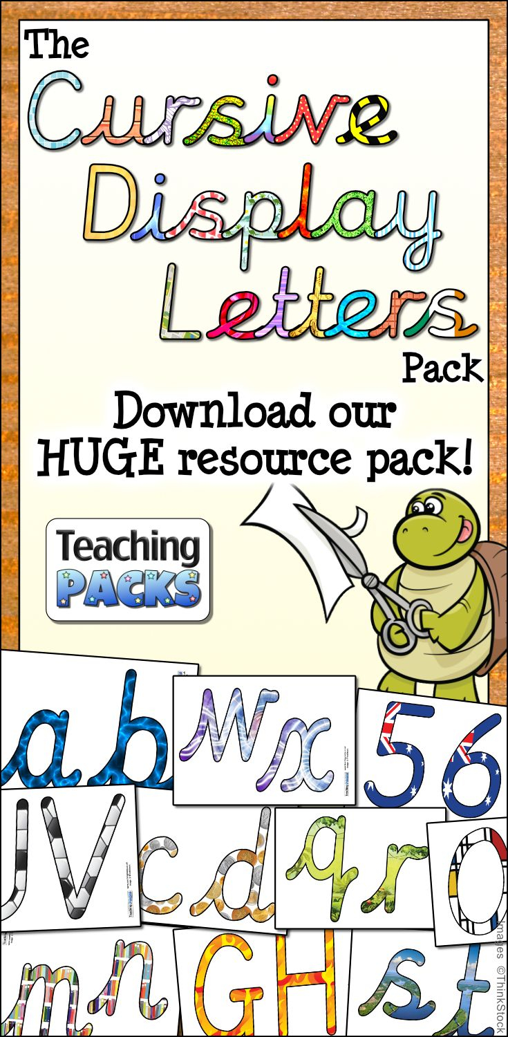 The Cursive Display Letters Pack - Resources For Teachers