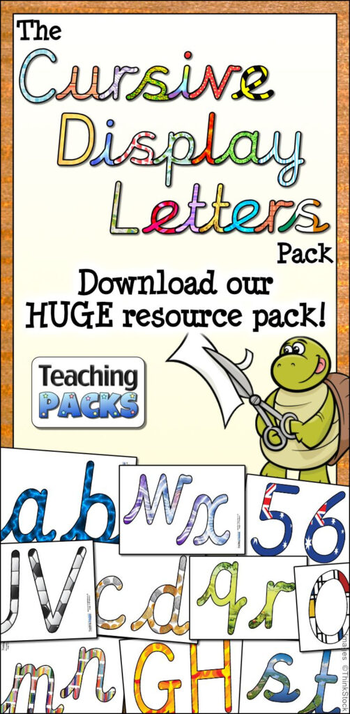 The Cursive Display Letters Pack   Resources For Teachers