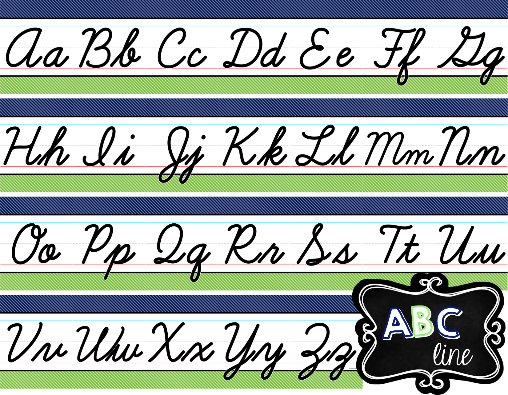 Cursive Alphabet For Classroom Alphabetworksheetsfree Com Sexiezpix