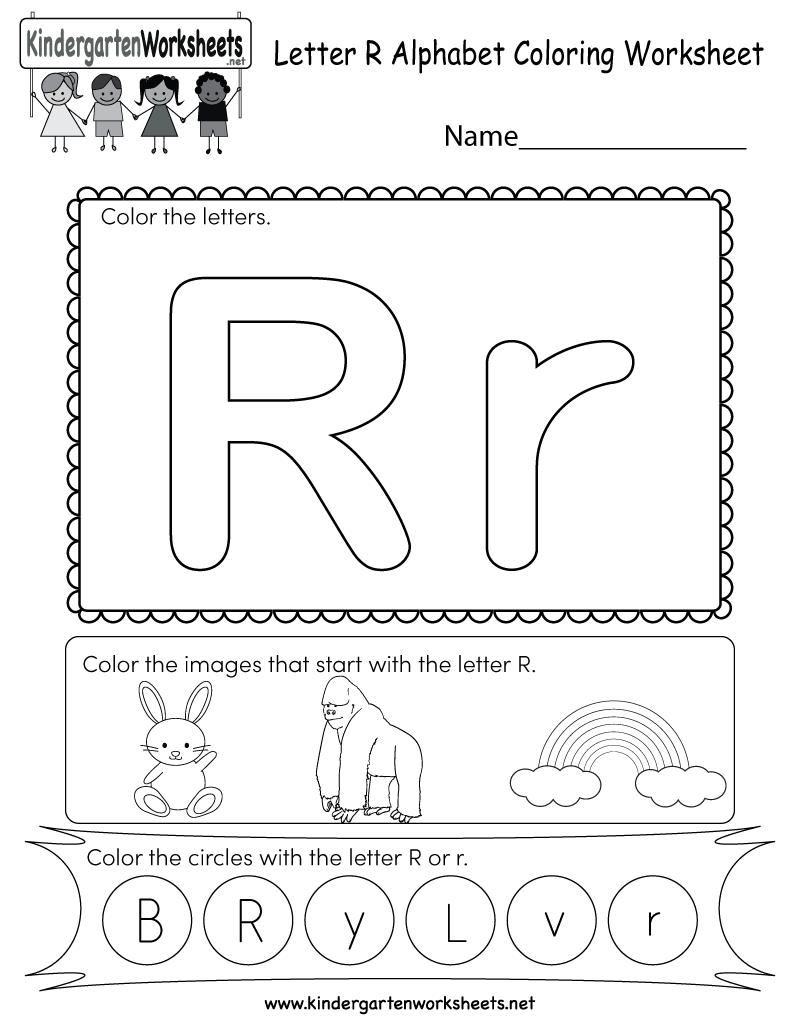 This Is A Letter R Coloring Worksheet. Children Can Color in Letter R Worksheets Preschool