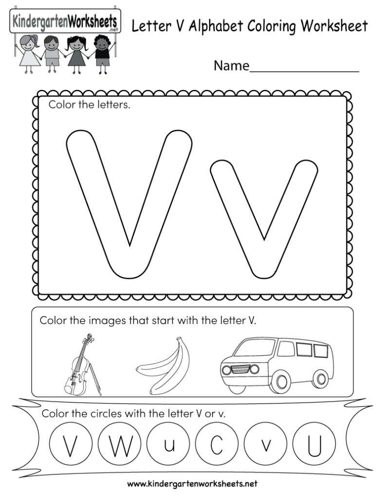 This Is A Letter V Coloring Worksheet. Children Can Color Regarding Letter V Worksheets Free