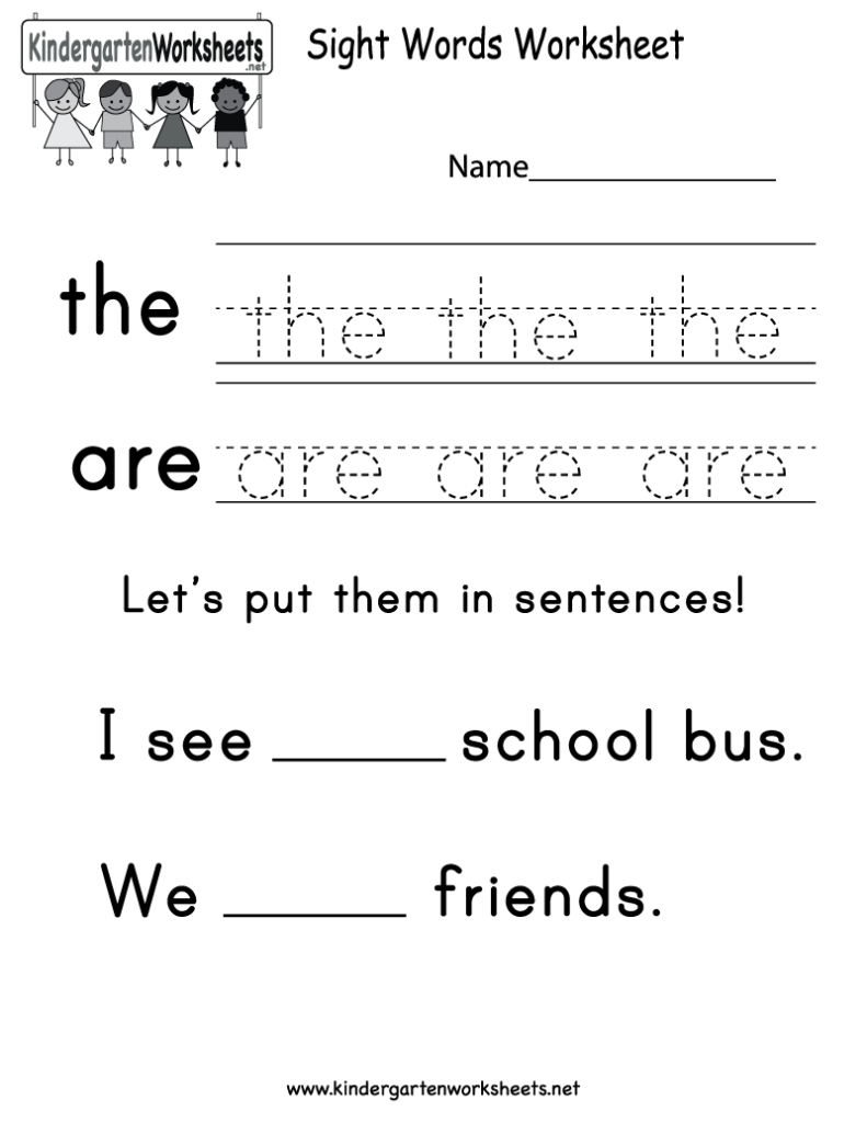 This Is A Sight Words Worksheet For Kindergarteners. You Can