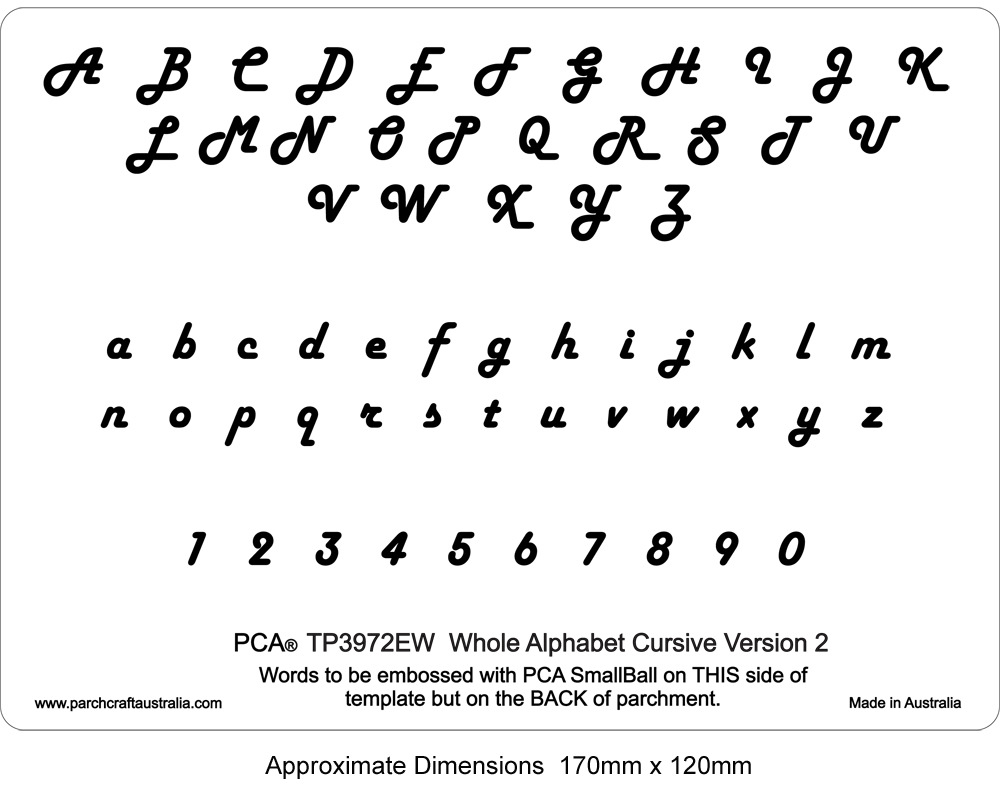 Tp3972Ew Embossing Whole Alphabet Cursive Version 2