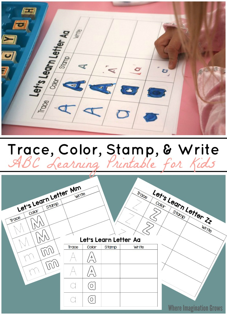 Trace, Color, Stamp &amp;amp; Write - Abc Printable For Kids - Where regarding Alphabet Tracing Stamps