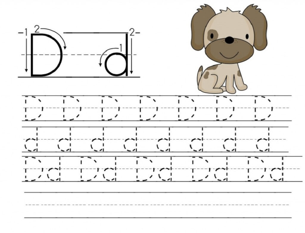 Trace Letter D Worksheets | Activity Shelter Within Letter Tracing D