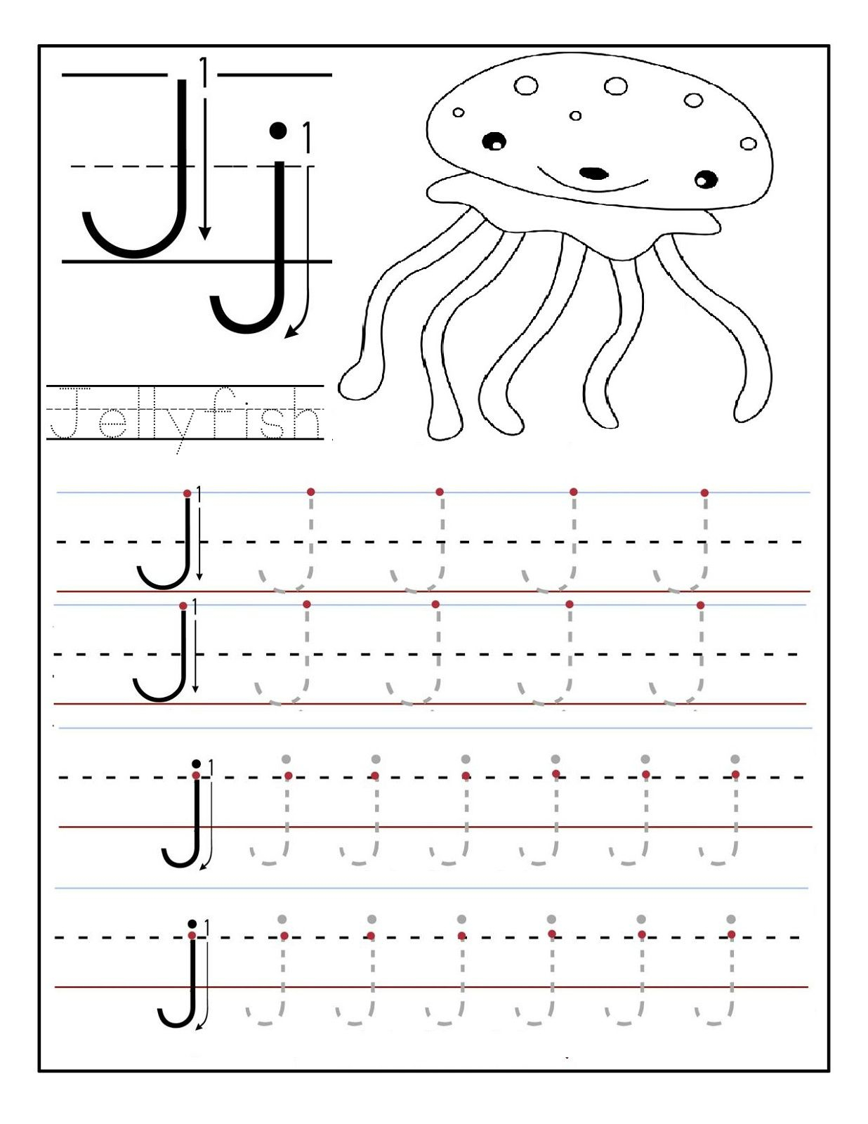 Trace Letters Worksheets In 2020 | Alphabet Worksheets regarding Letter J Worksheets Tracing