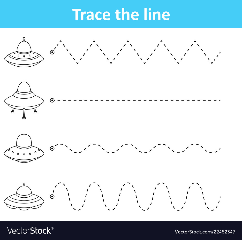 Trace Line Worksheet For Preschool Kids With Space