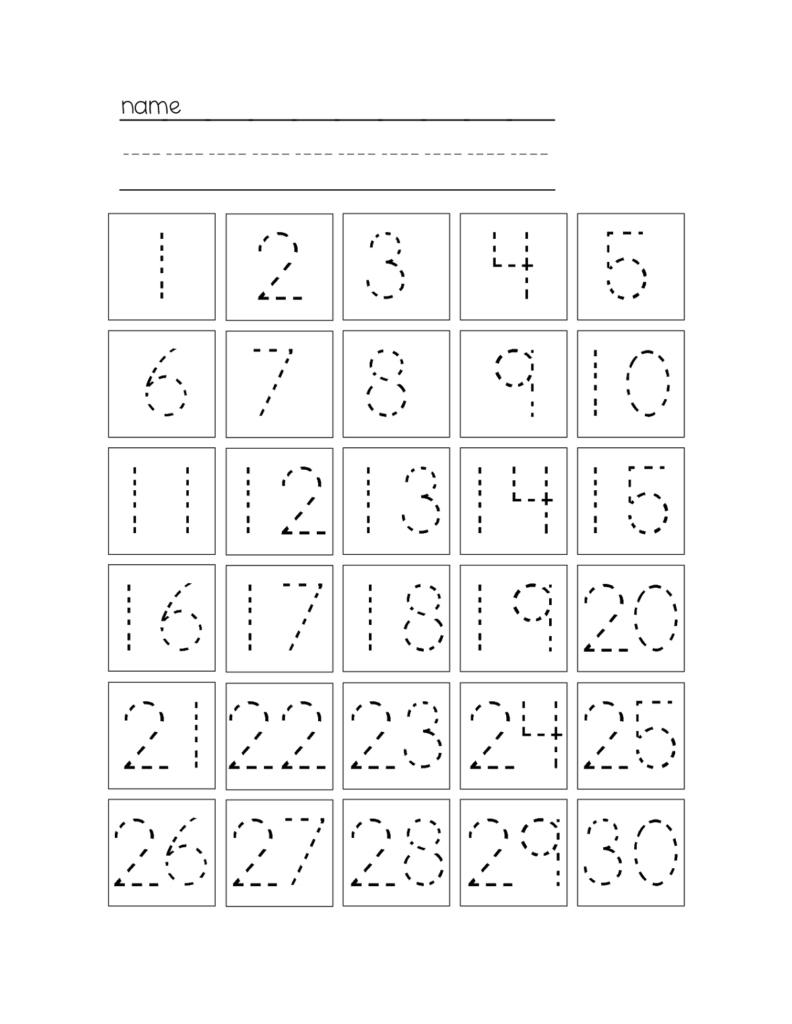 Free Printable Tracing Numbers 1 20 Worksheets