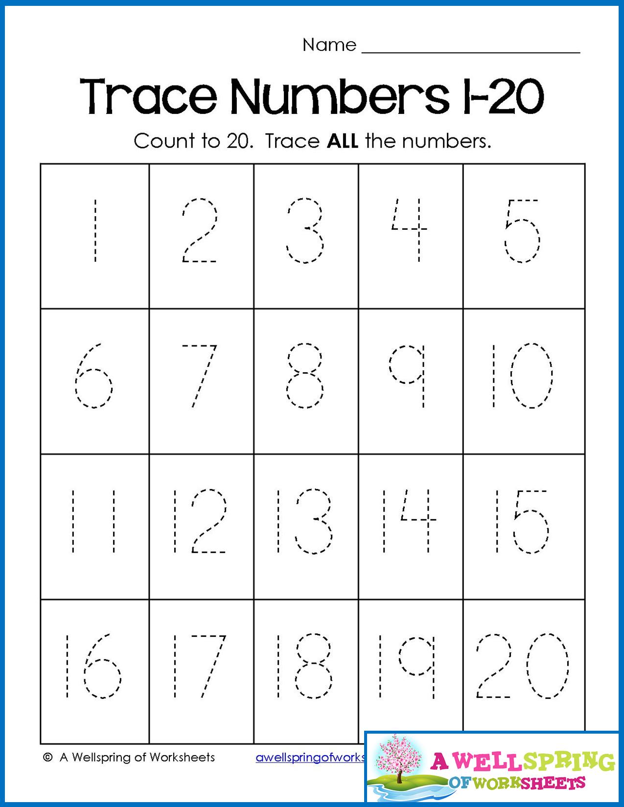 Trace Numbers 1-20 Take A Look At This Selection Of Number