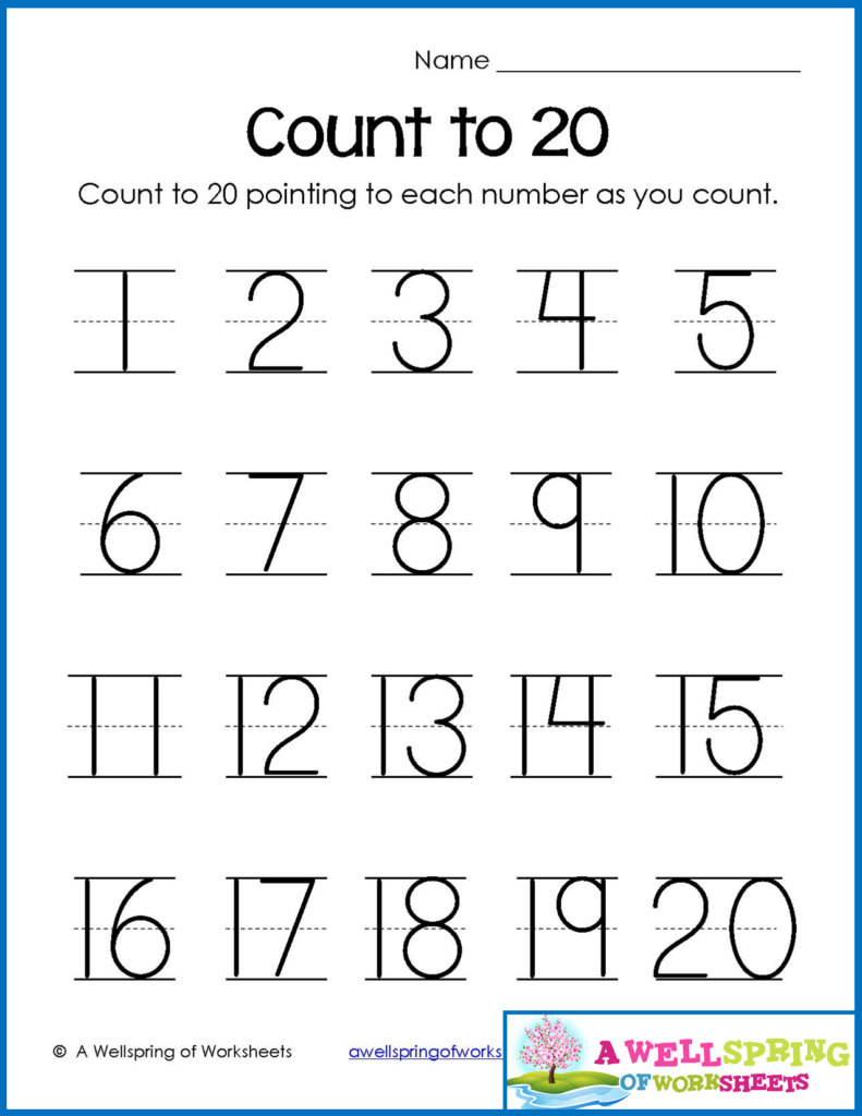 Trace Numbers 1 20, Write And Fill In The Numbers, Too