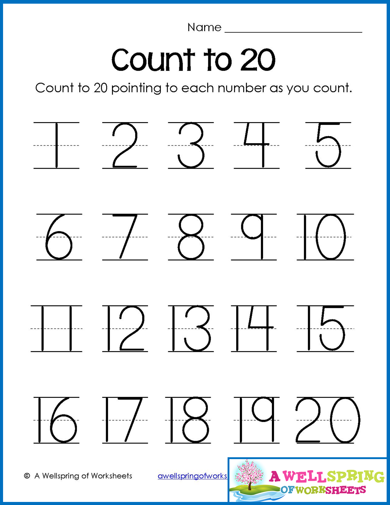 Trace Numbers 1-20, Write And Fill In The Numbers, Too